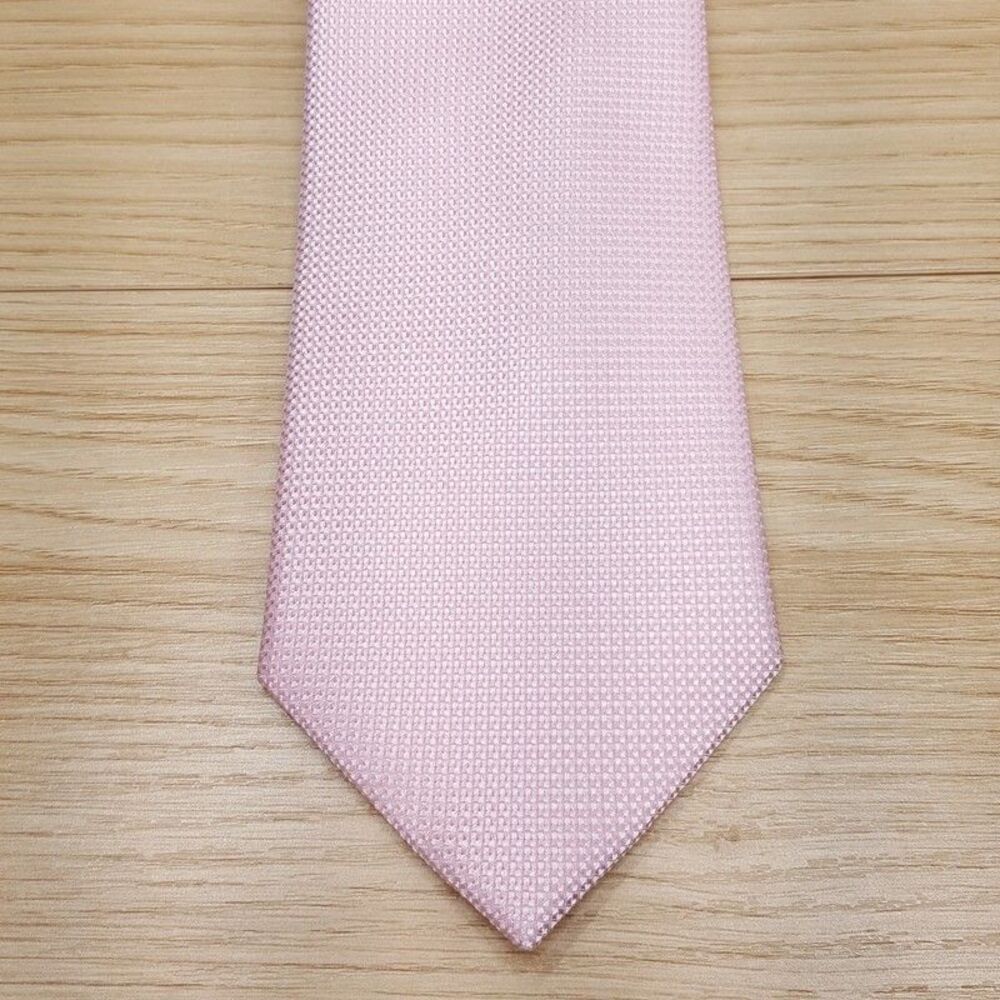 TOMMY HILFIGER Mens Neck Tie Pink Textured Silk Blend Classic Necktie